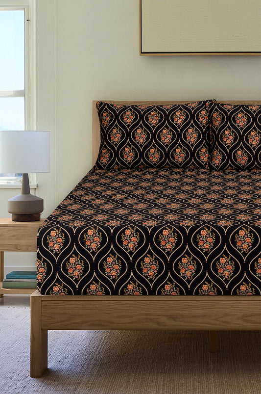 Rose Ogee T-200 Fitted Sheet