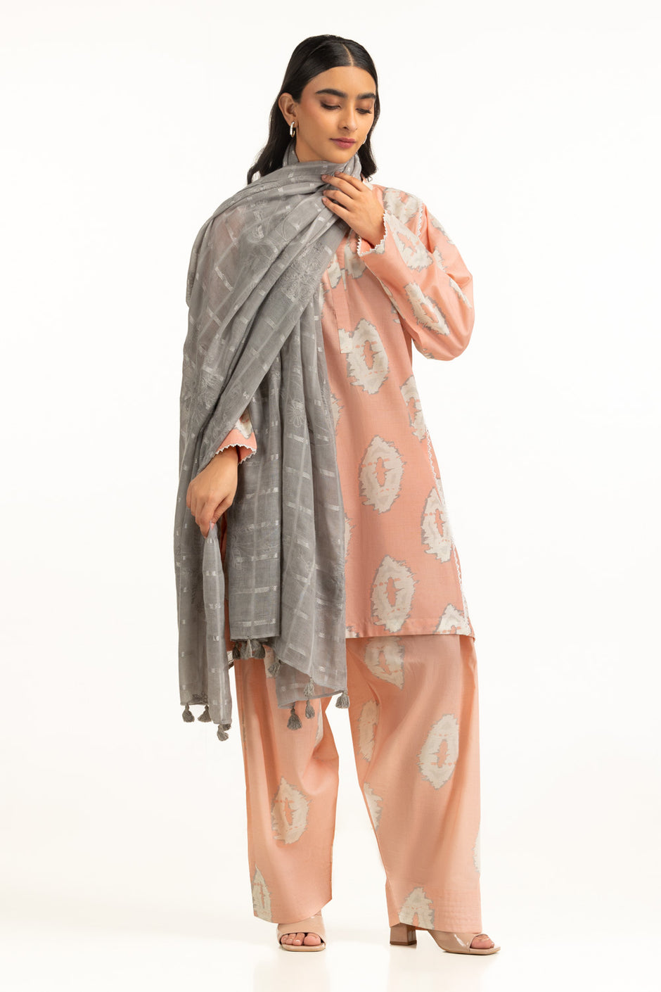 Acrylic Dobby Embroidered Shawl SH-25-107