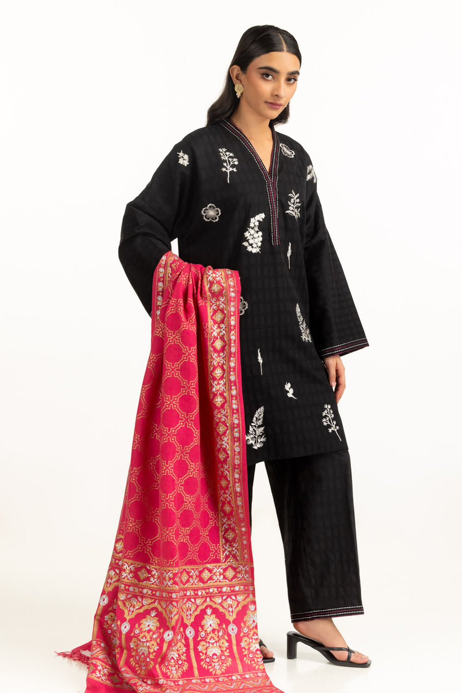 Acrylic Block Printed Shawl SH-25-114