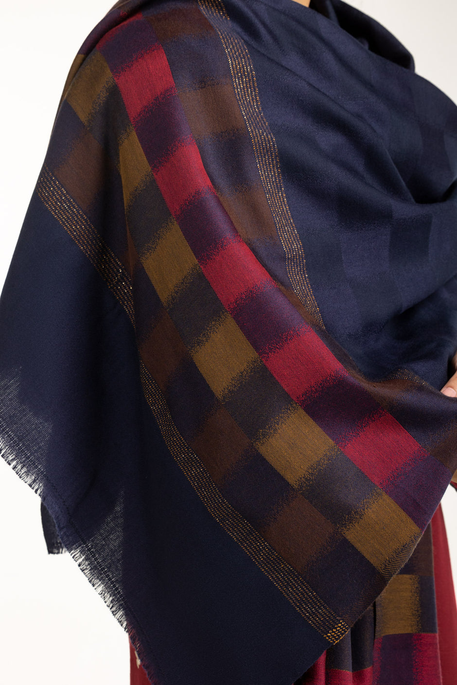 Acrylic Checkered Shawl