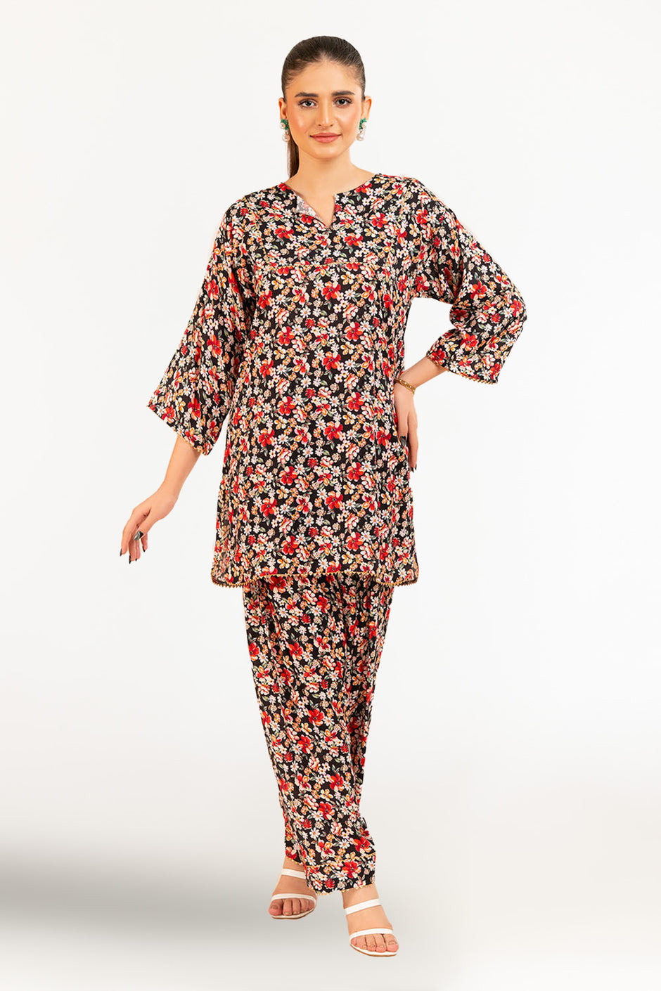 1 Piece Printed Linen Shirt SV-52003