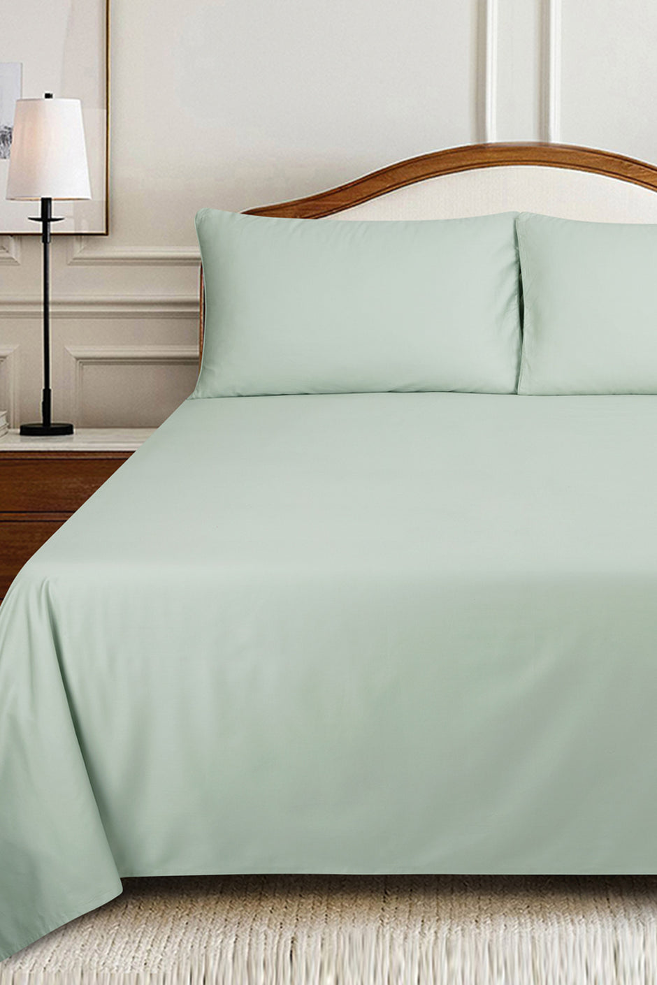 Sage Embroidered Bed Sheet Set