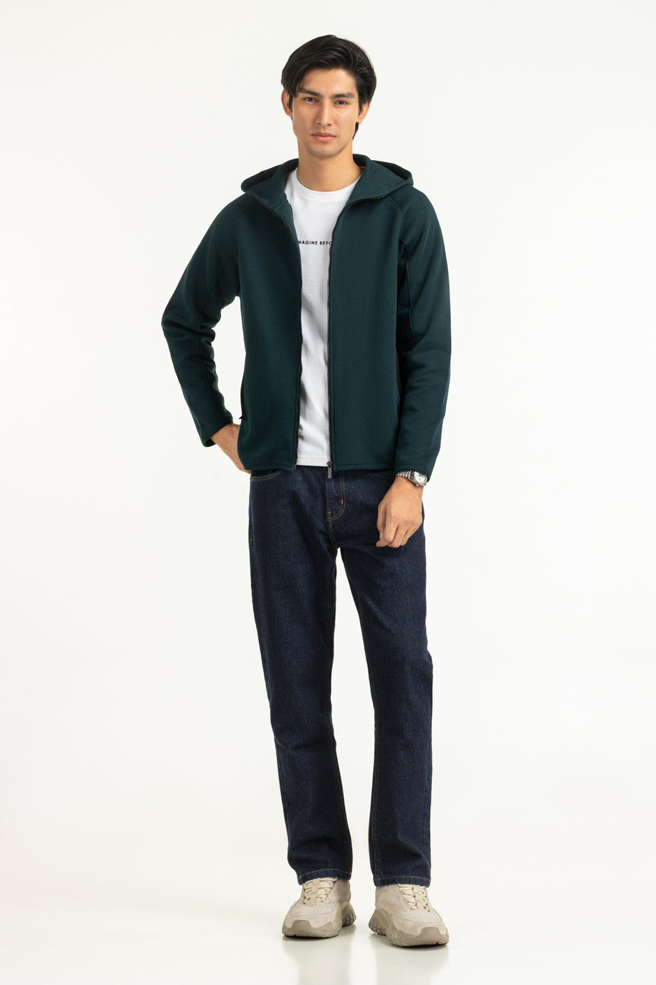 Regular Fit Hooded Zipper