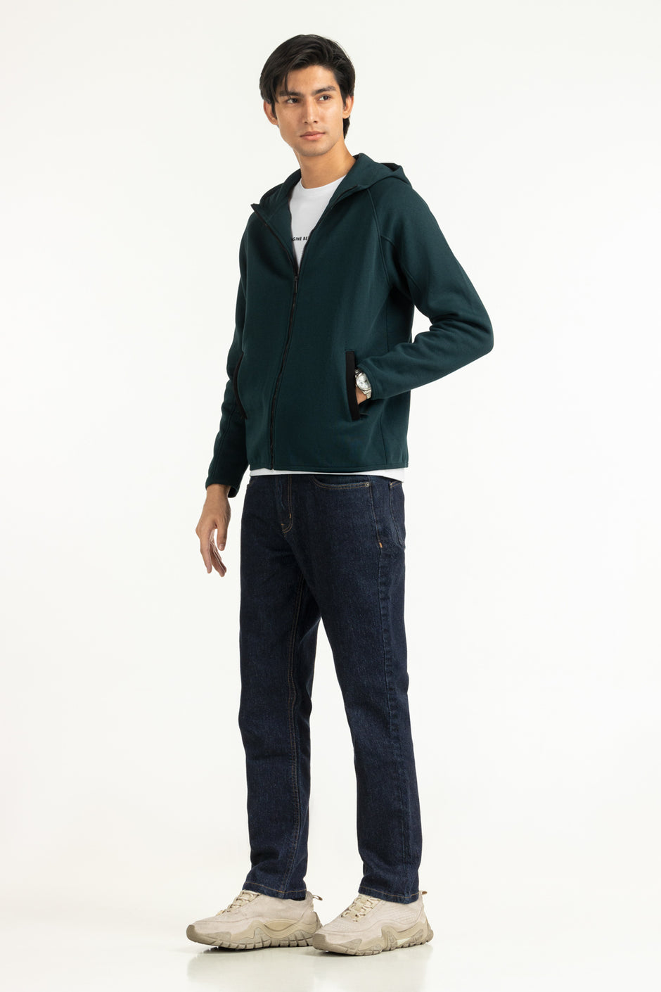 Regular Fit Hooded Zipper