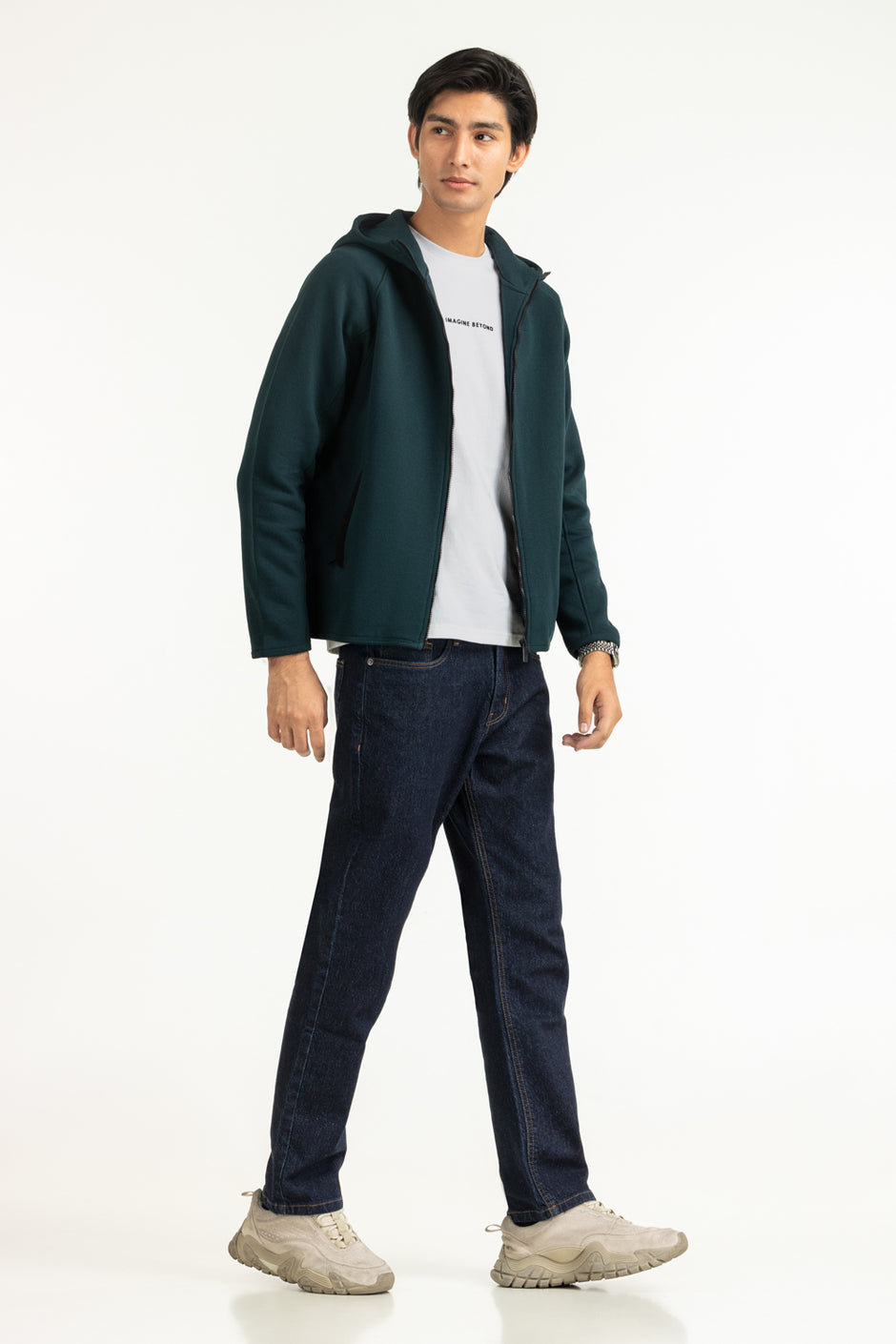 Regular Fit Hooded Zipper