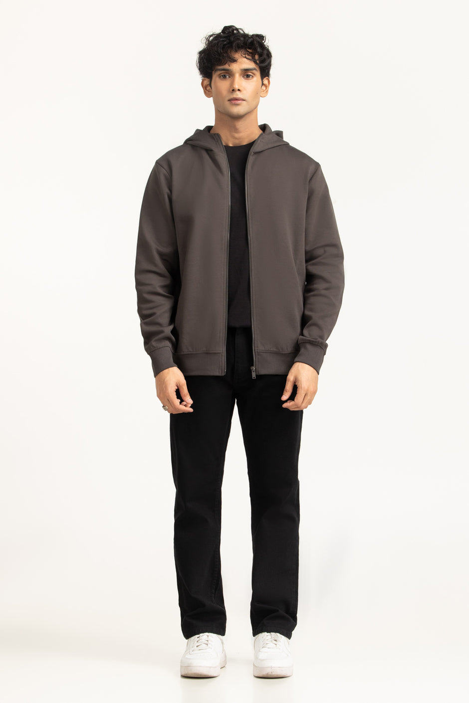 Regular Fit Hooded Zipper
