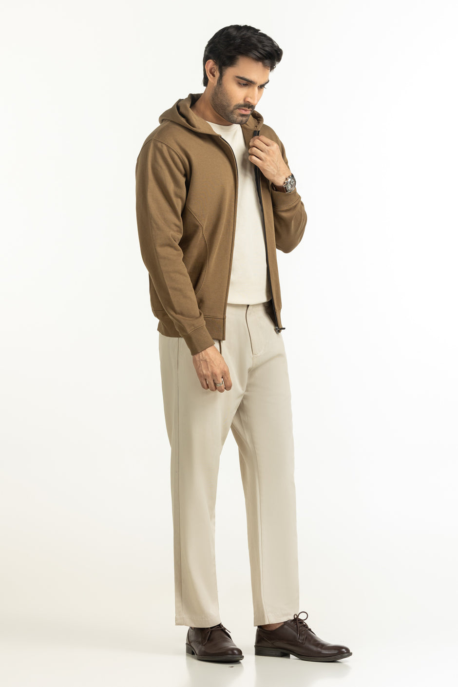 Regular Fit Hooded Zipper