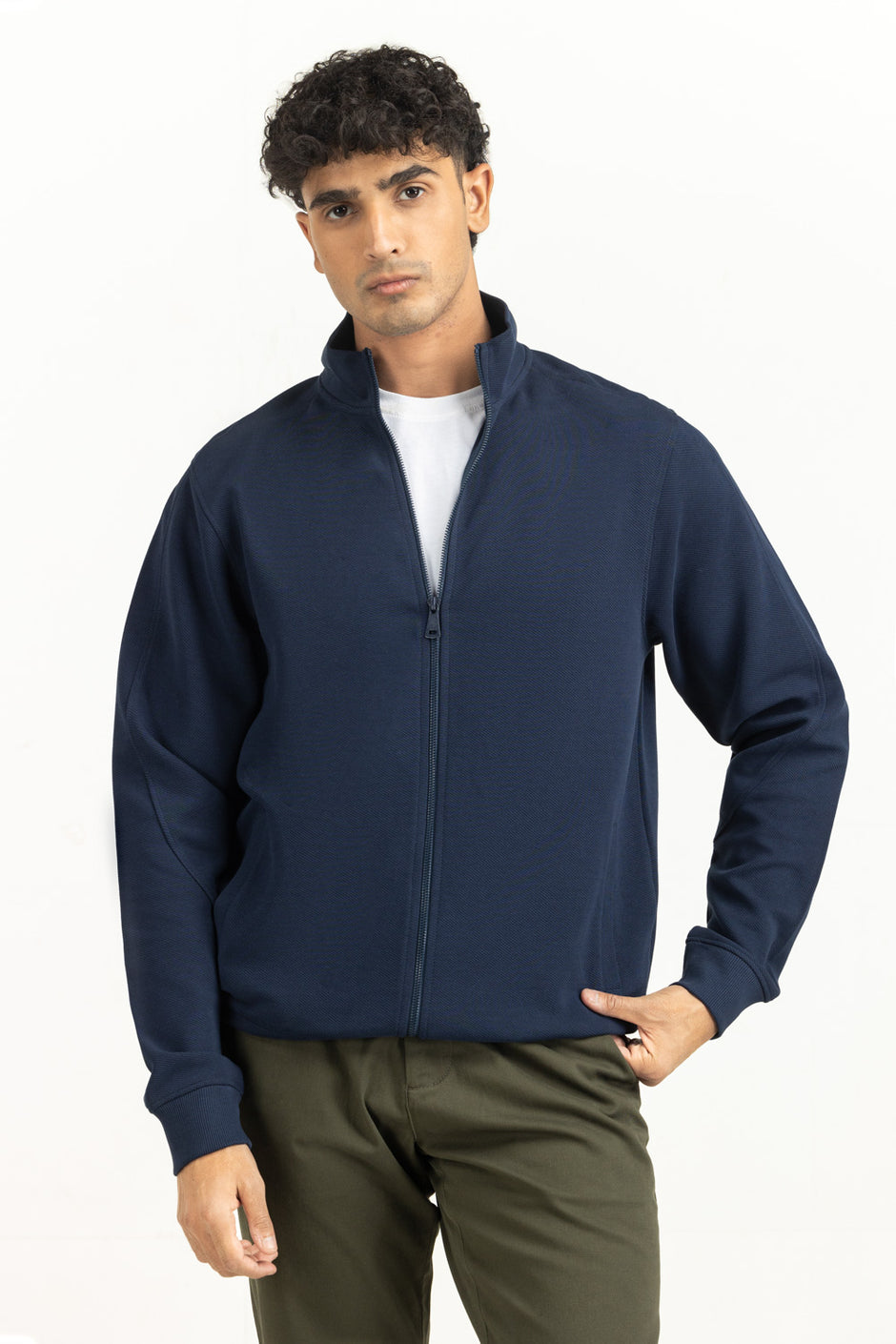 Regular Fit Knitted Zipper MN-KNZ-WS25-003 A