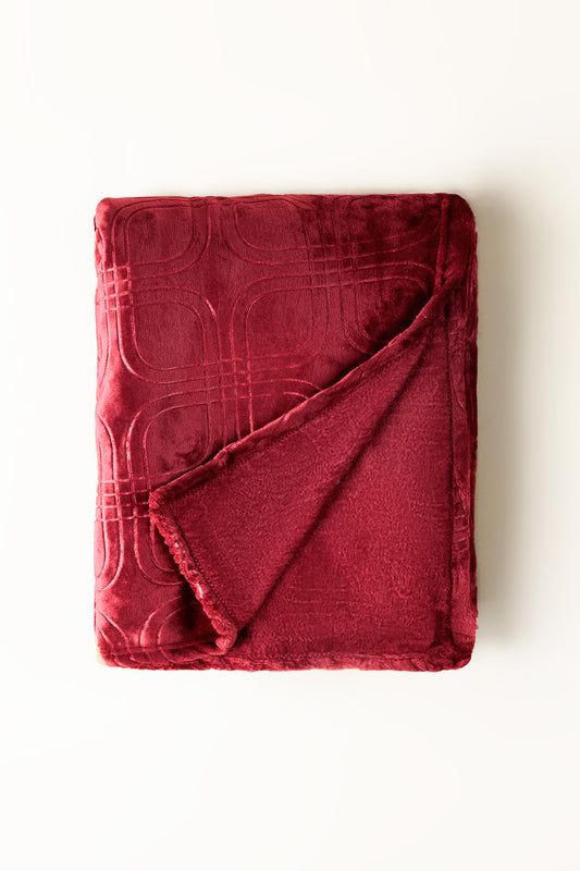 AW25-Sangria Embossed Single Ply Fleece