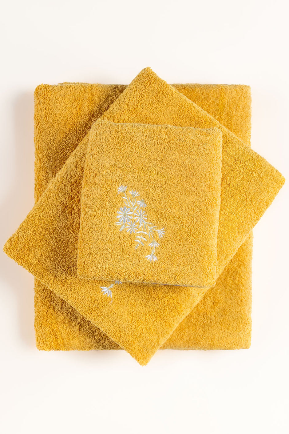 Sun Flower 3pcs Embroidered Towel Set
