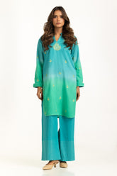 Textured Dobby Printed With Embroidered Co-Ord Set IPST-44978