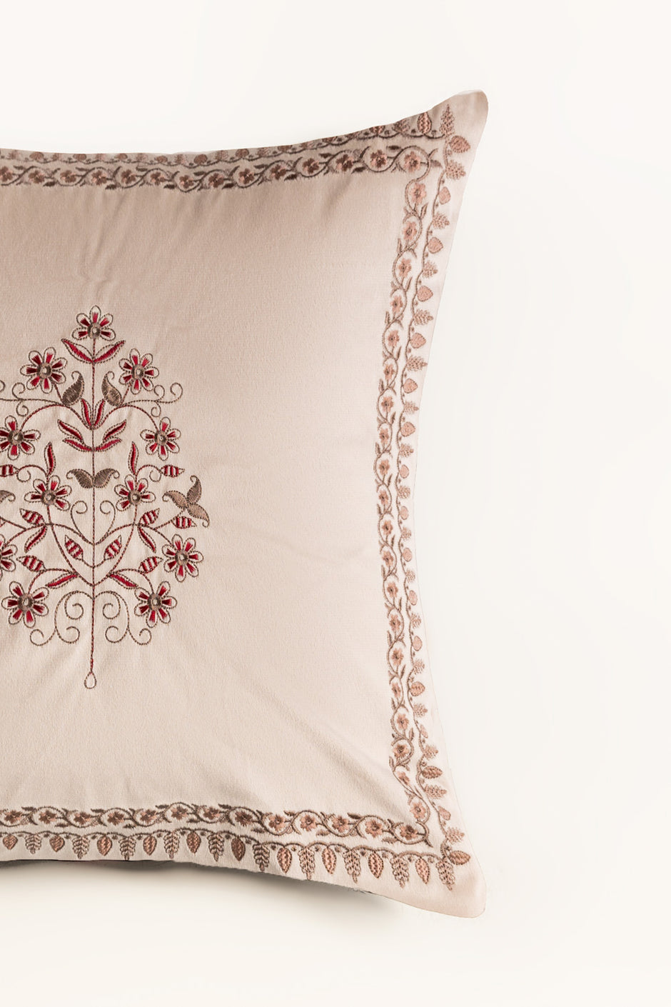 Velvet Embroidered Cushion Cover