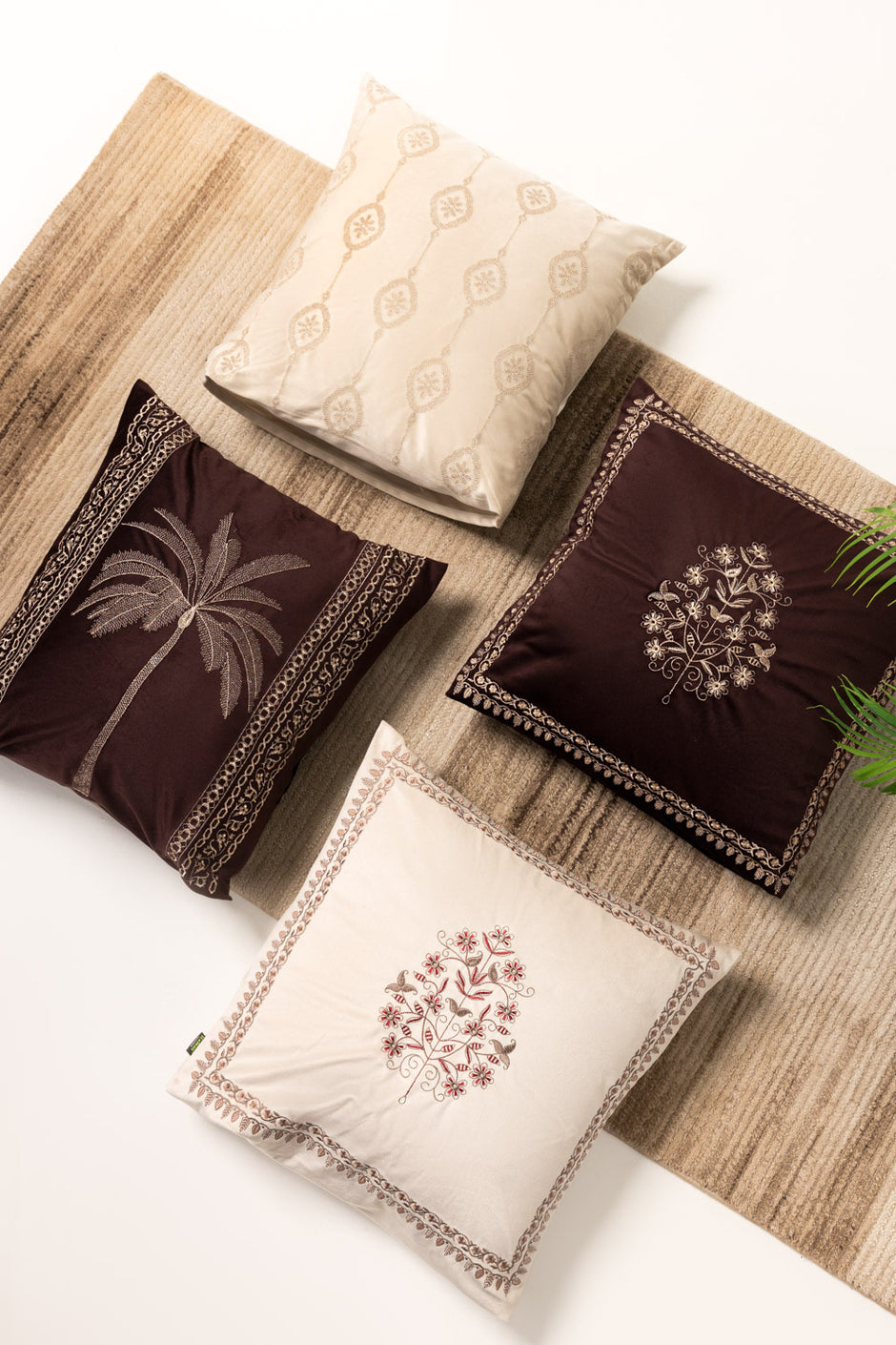 Velvet Embroidered Cushion Cover