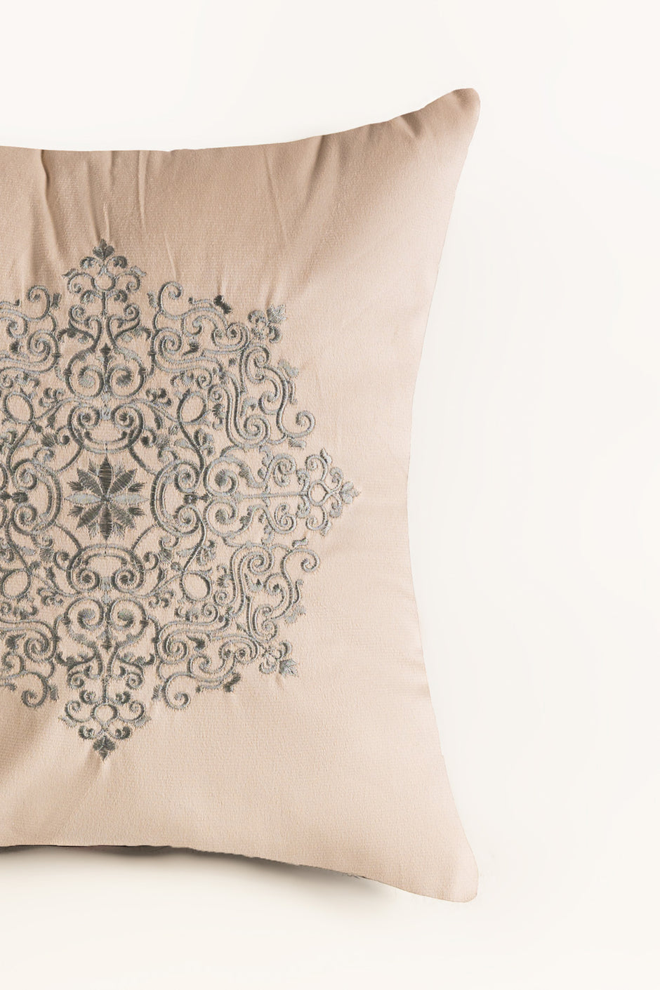 Velvet Embroidered Cushion Cover
