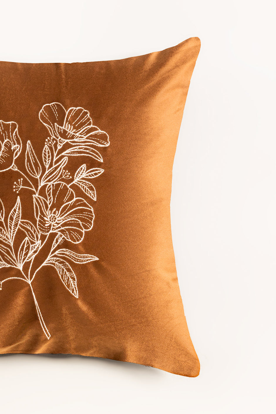 Velvet Embroidered Cushion Cover