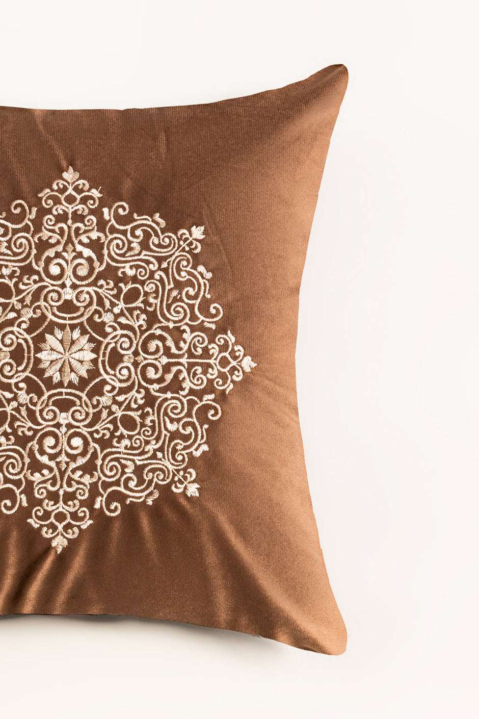 Velvet Embroidered Cushion Cover