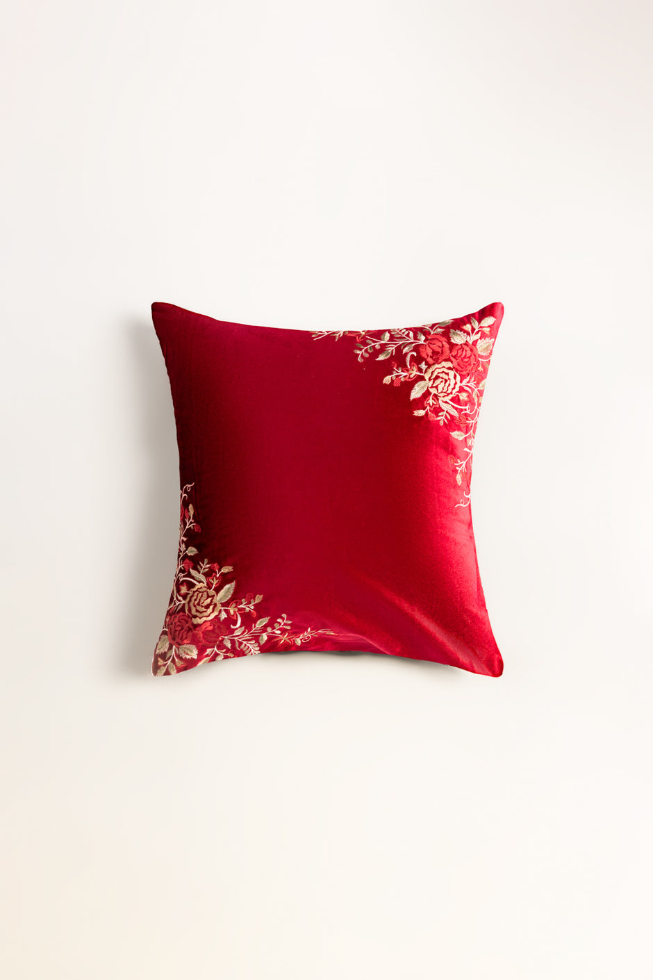 Velvet Embroidered Cushion Cover