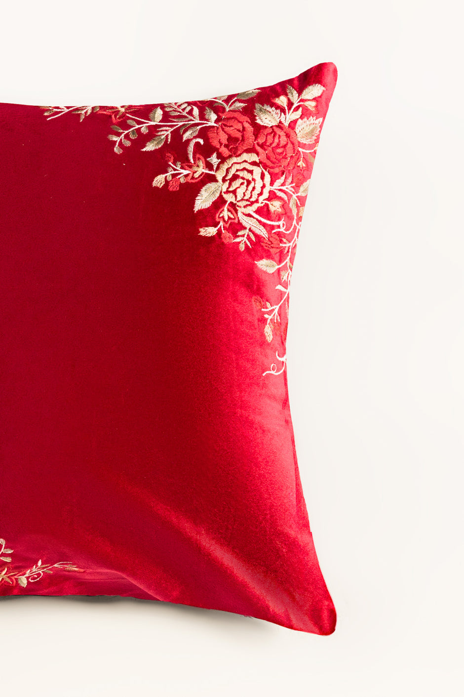 Velvet Embroidered Cushion Cover
