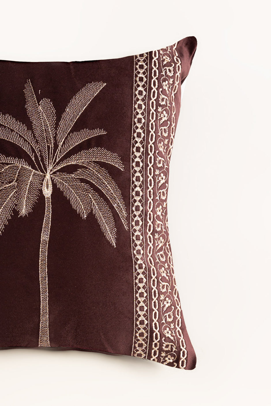 Velvet Embroidered Cushion Cover