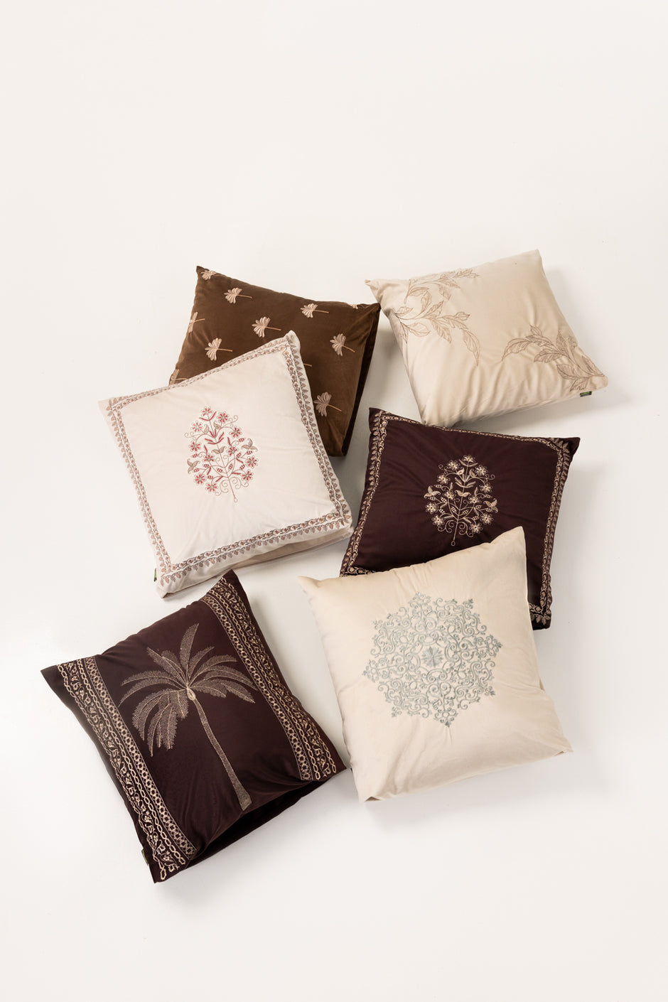 Velvet Embroidered Cushion Cover