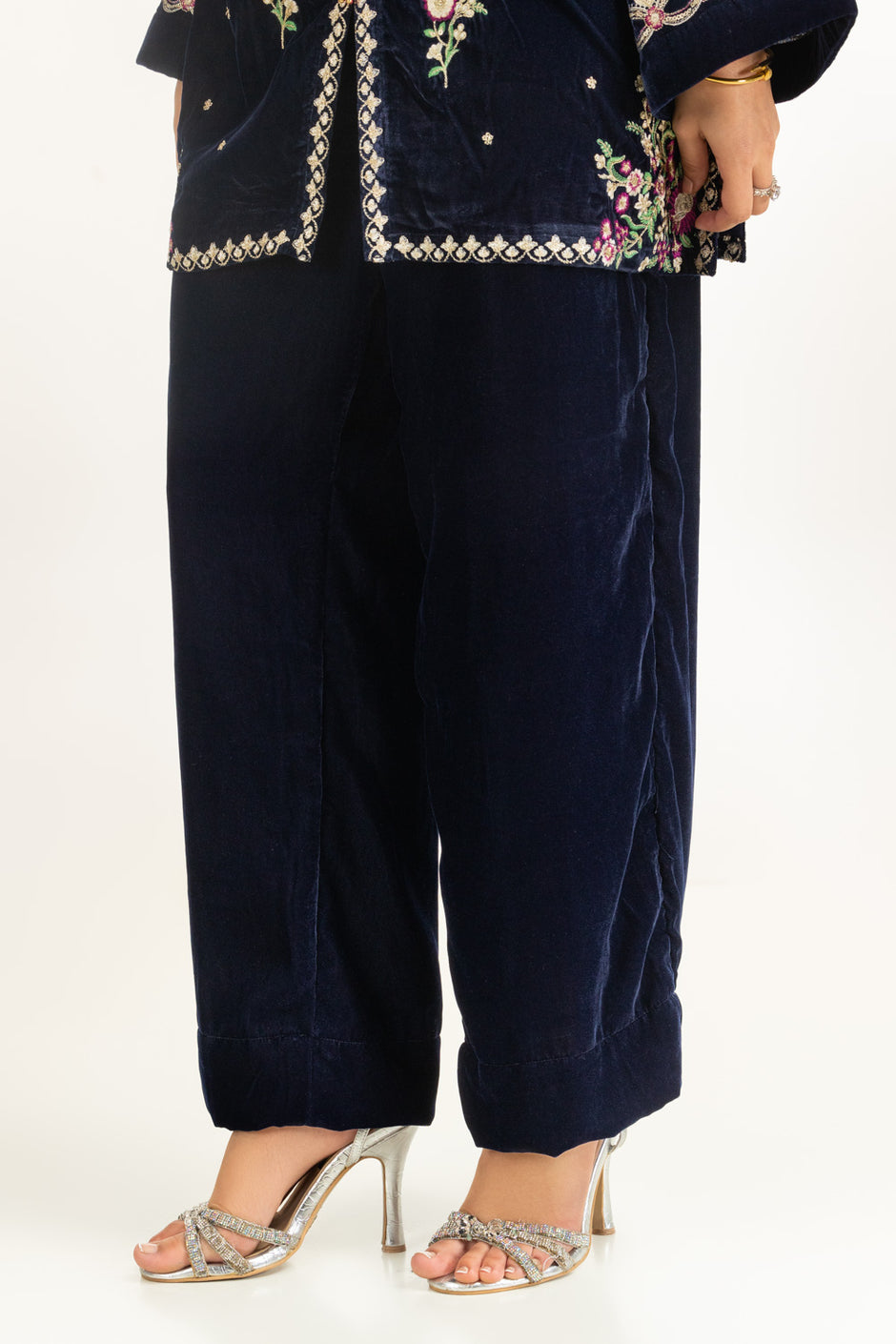 Velvet Embroidered Shirt And Trouser