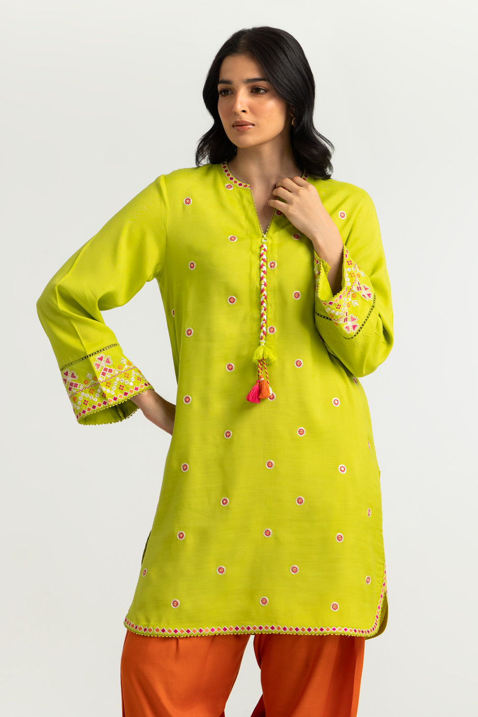 Viscose Raw Silk Embroidered Co-Ord Set