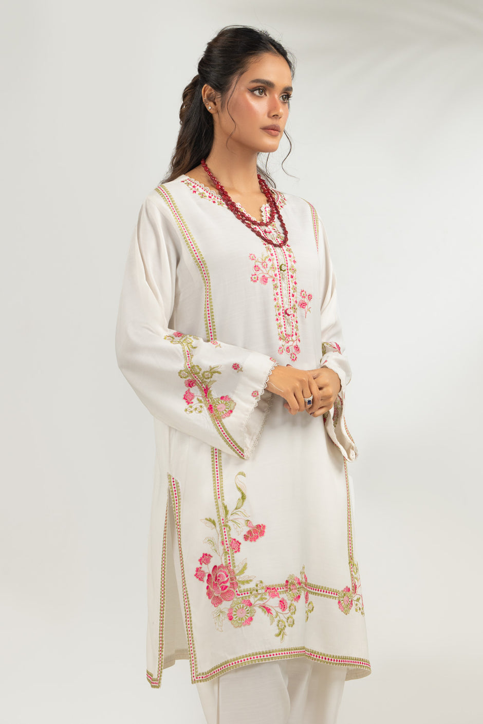 Viscose Rawsilk Embroidered Shirt And Trouser
