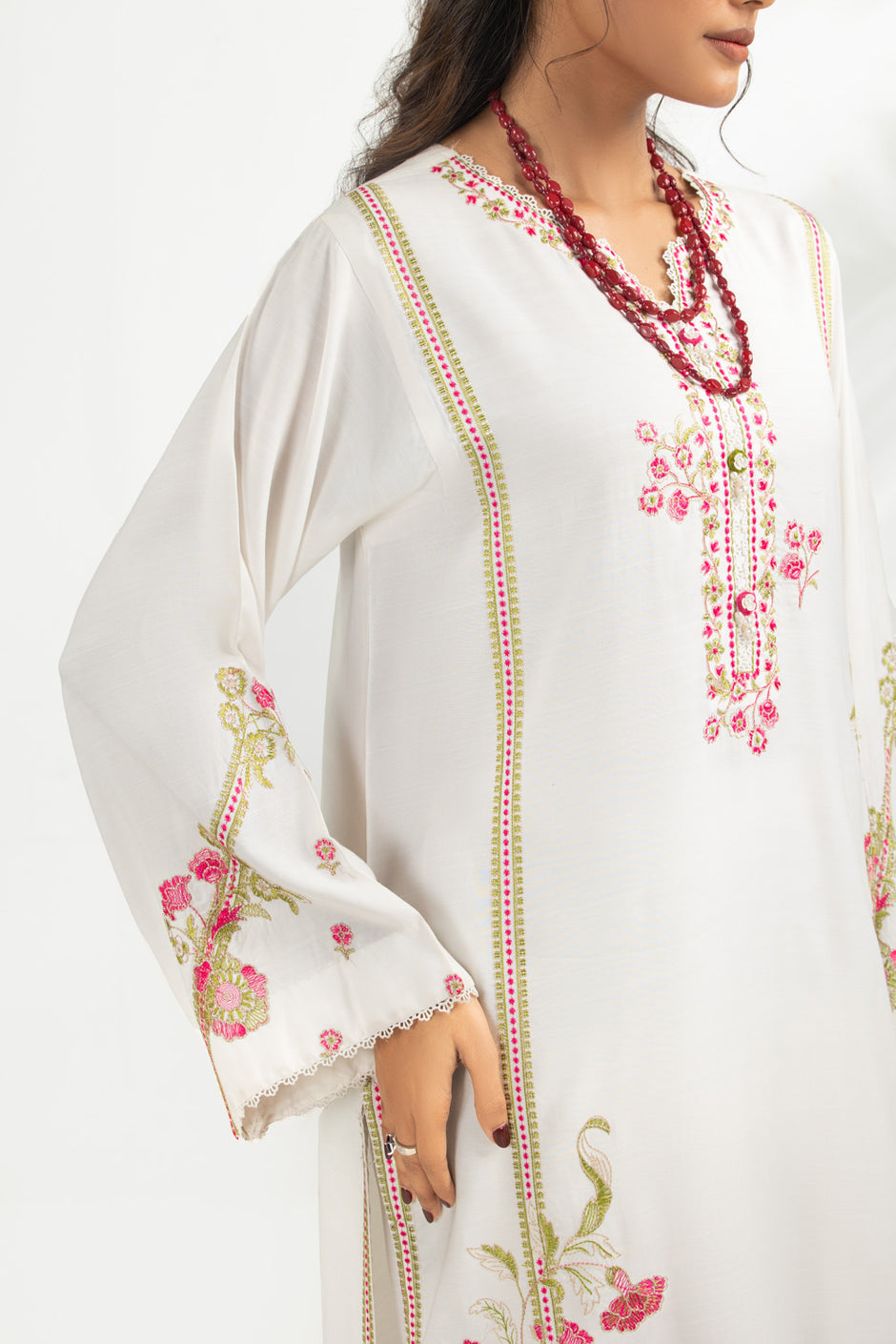 Viscose Rawsilk Embroidered Shirt And Trouser