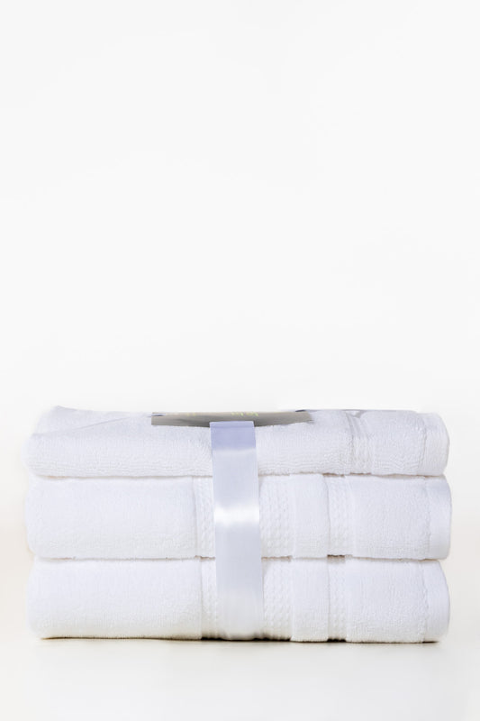 White 3pc Zero Twist Towel Set