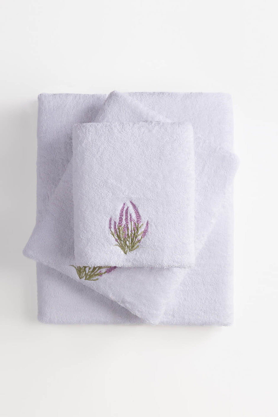 White 3pcs Embroidered Towel Set