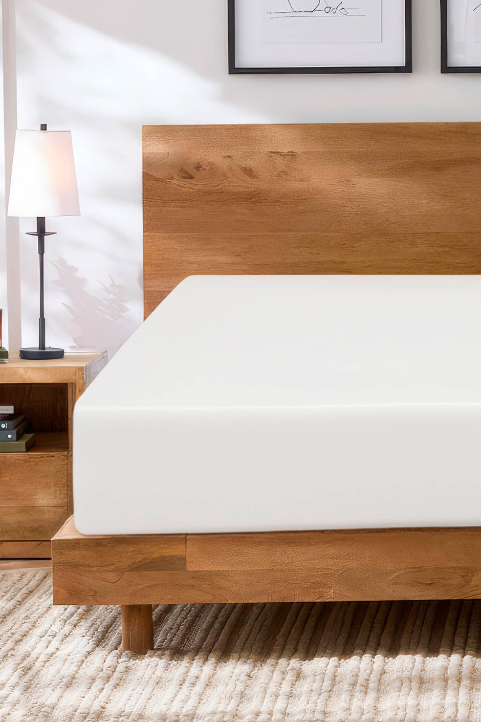 White Water Repellent Jersey Fitted Sheet 26