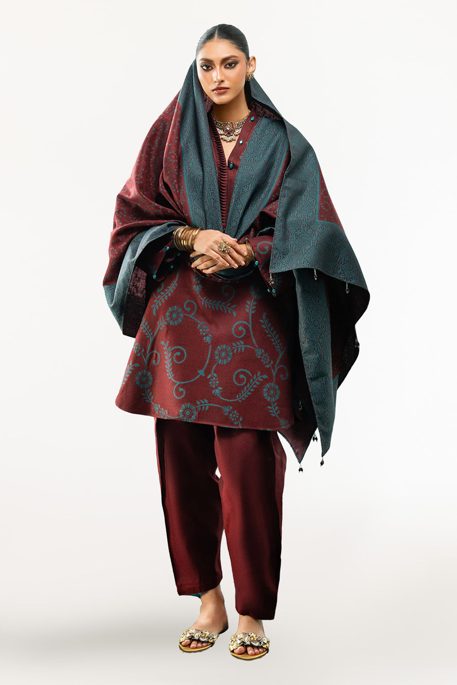 3 Piece Yarn Dyed Jacquard Suit with Dupatta MJ-52051