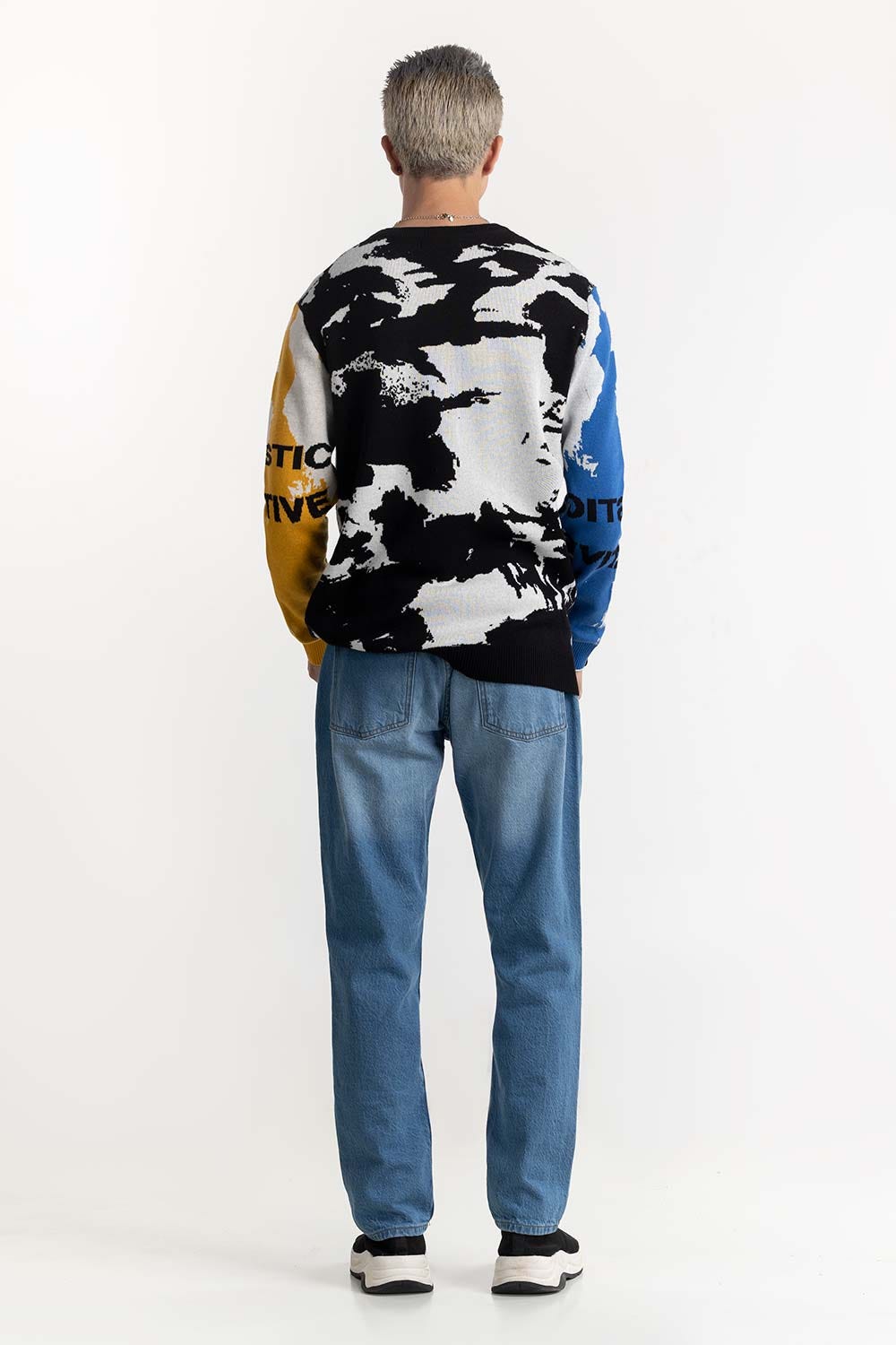 Abstract Jacquard Sweater 224-111-055