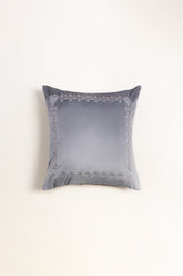VEC -017 Grey Velvet Embroidered Cushion Cover