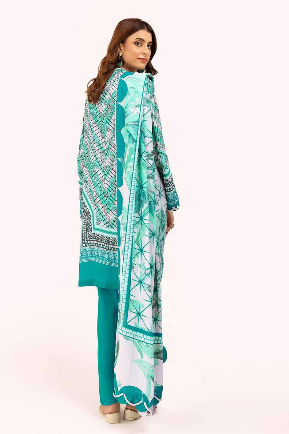 3 Piece Unstitched Printed Karandi Suit