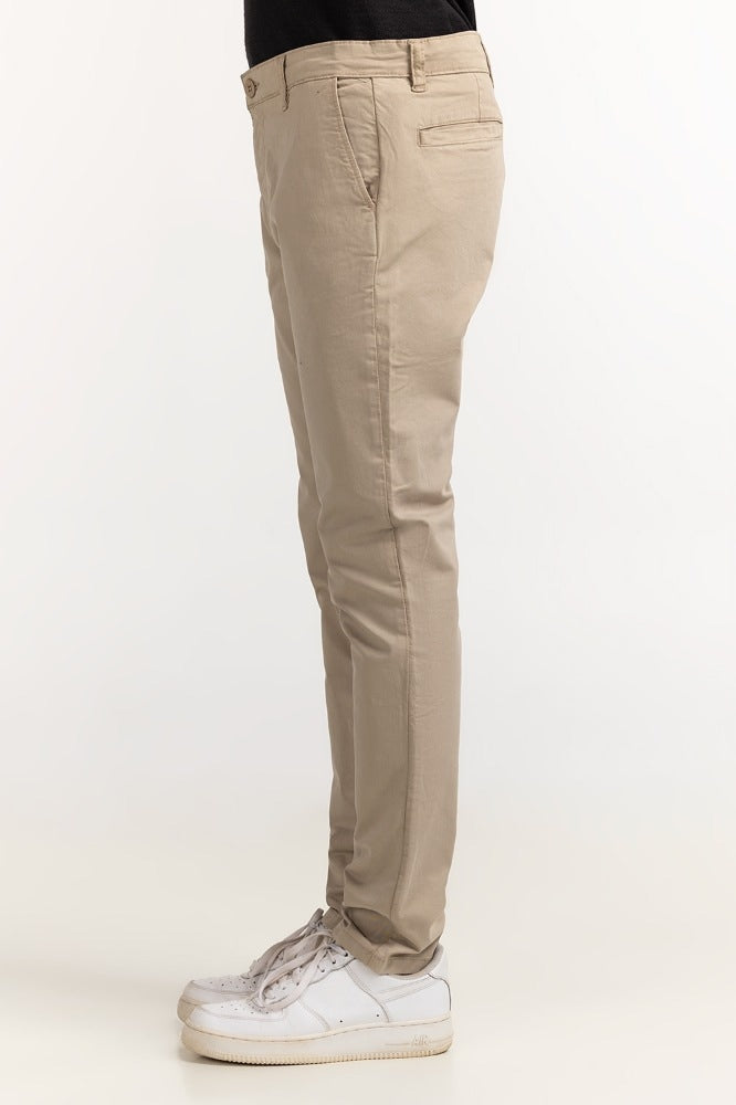Beige Basic Dyed Khaki Pant MN-TRKH- WS23-001 B