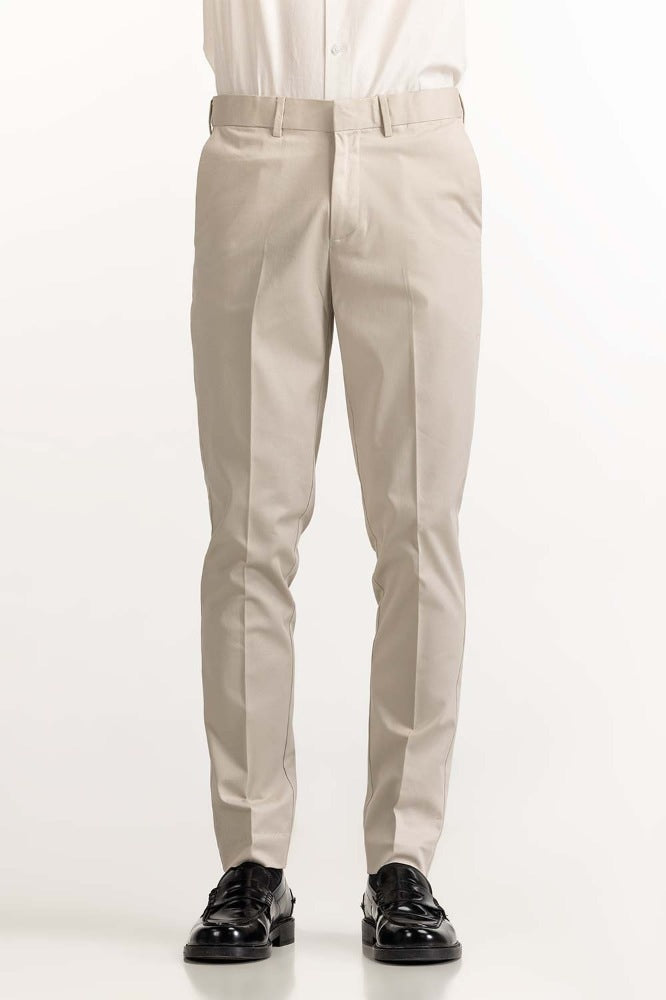 Beige Basic Formal Chino Trouser MN-TR-FC23-007
