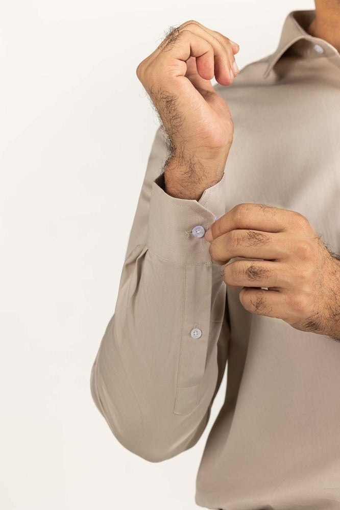 Beige Formal Shirt MN-FS-PD23-023