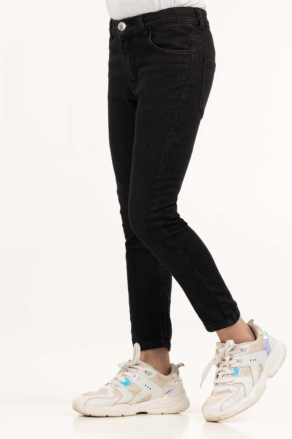 Junior Girl Black Denim Jeans 224-421-003