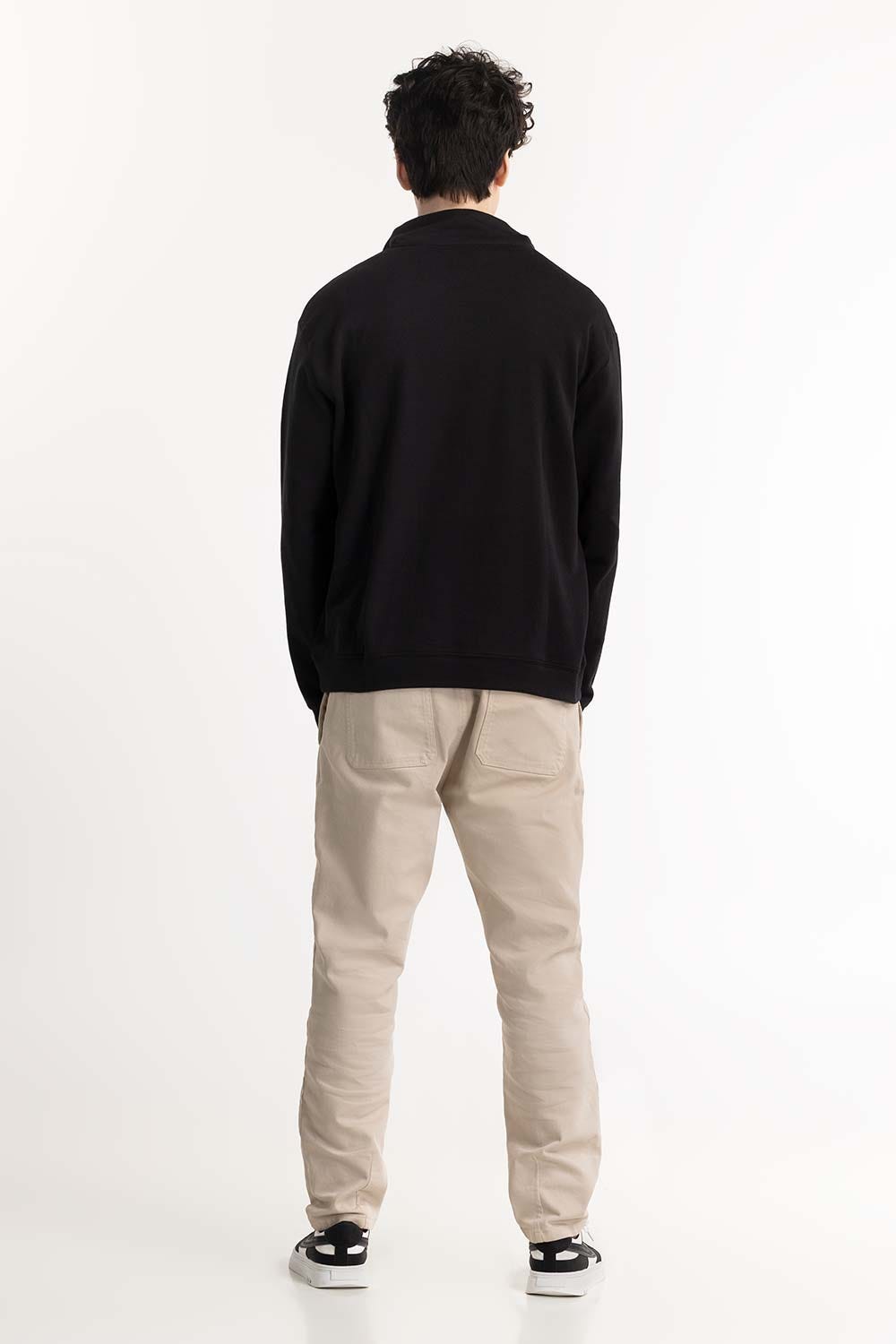 Black Half Zip Sweatshirt 224-112-010