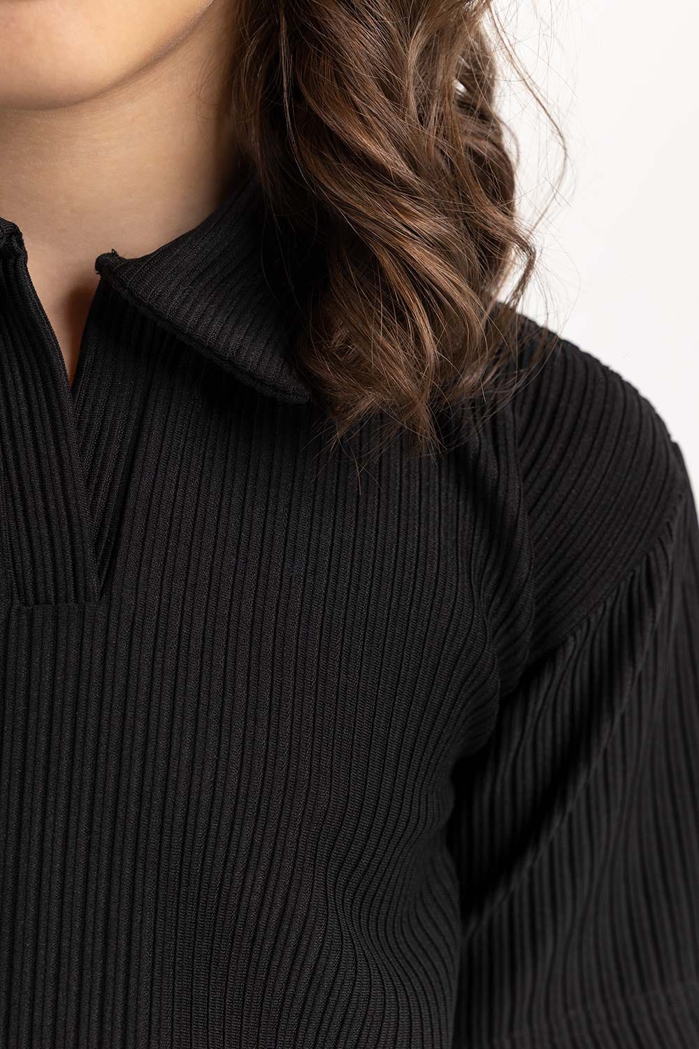 Toddler Girl Black Knit Shirt 224-412-075 T