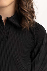 Toddler Girl Black Knit Shirt 224-412-075 T