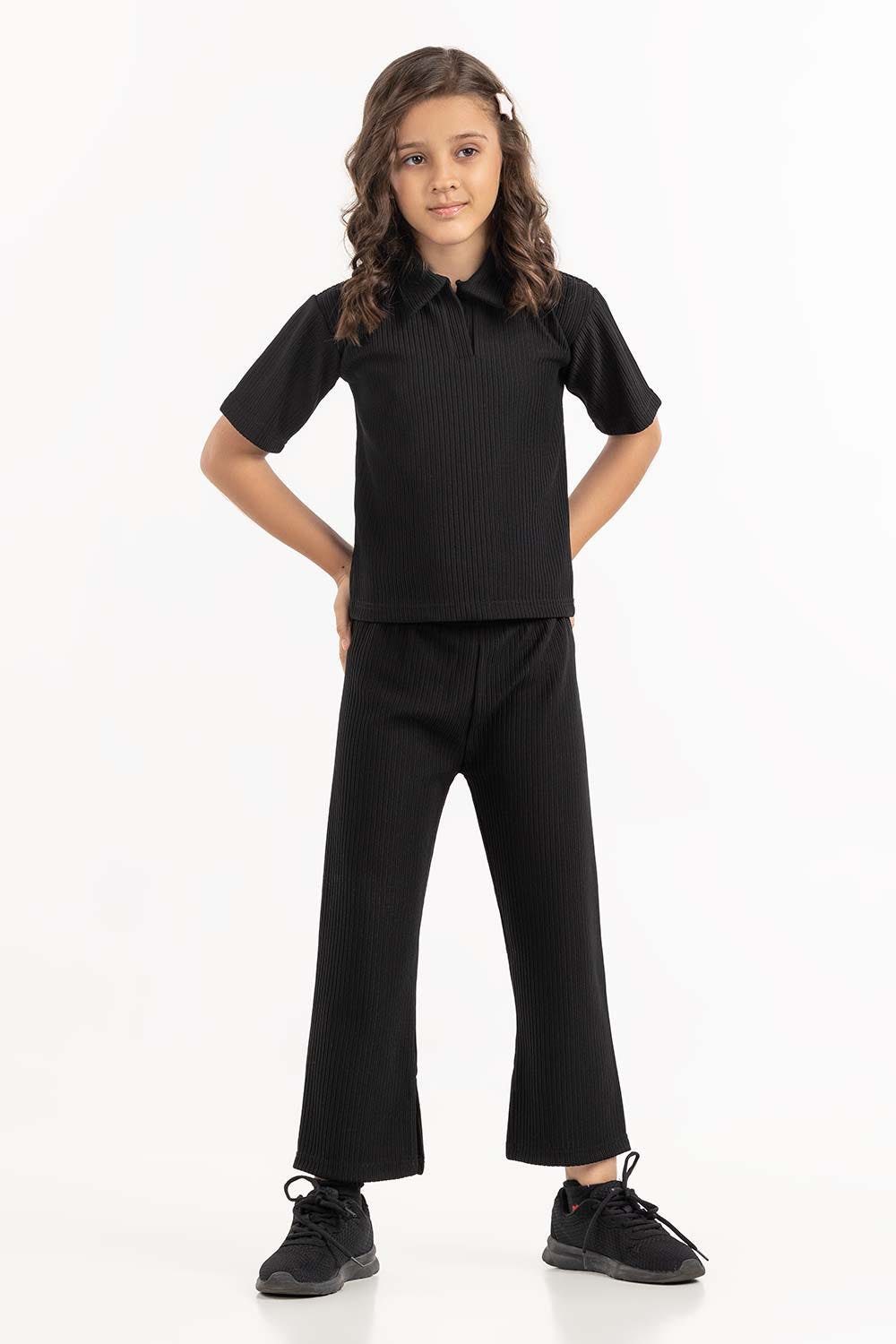 Toddler Girl Black Knit Shirt 224-412-075 T