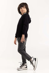 Junior Boy Black Knit Sweater 224-311-007