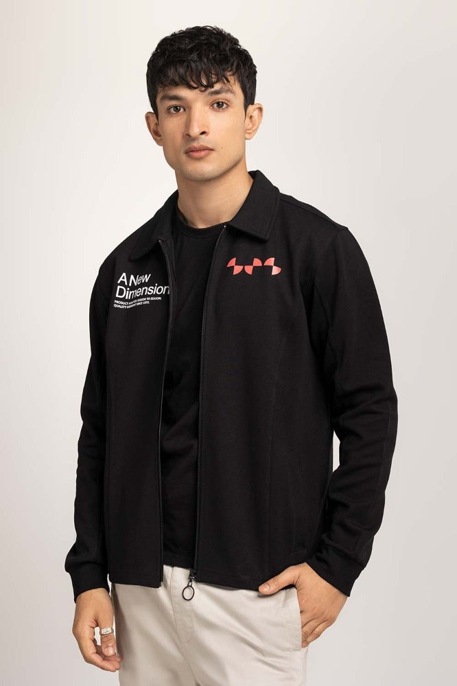 Black Knitted Zipper MN-KNZ-WS23-007