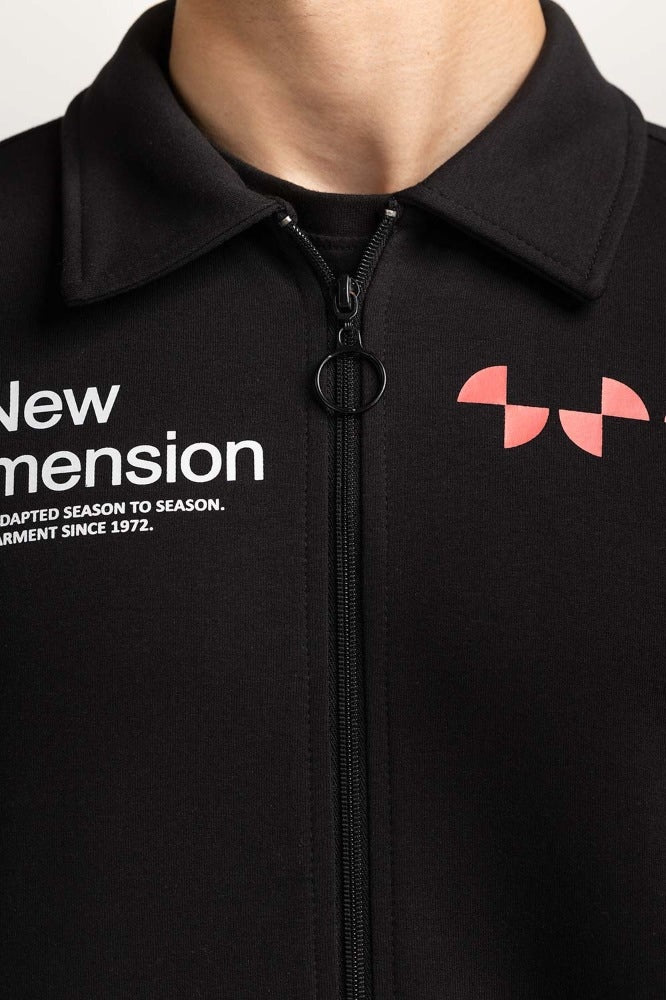 Black Knitted Zipper MN-KNZ-WS23-007