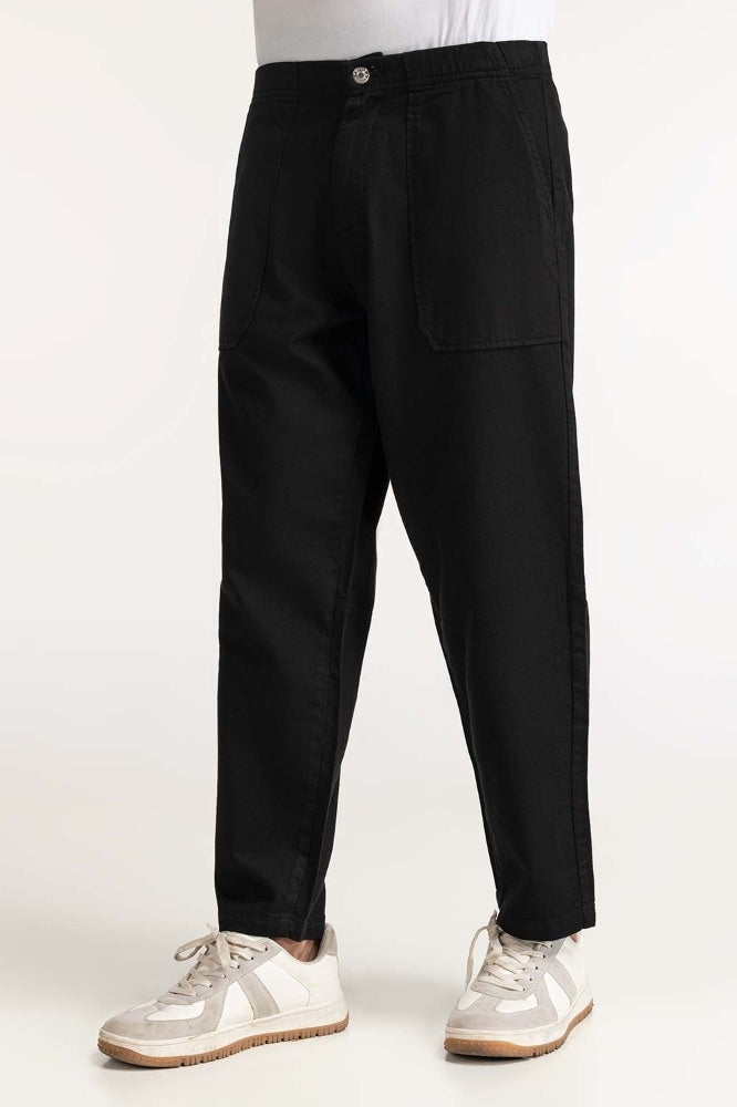 Black Non Denim Trouser MN-TRKH- WV23-006 B