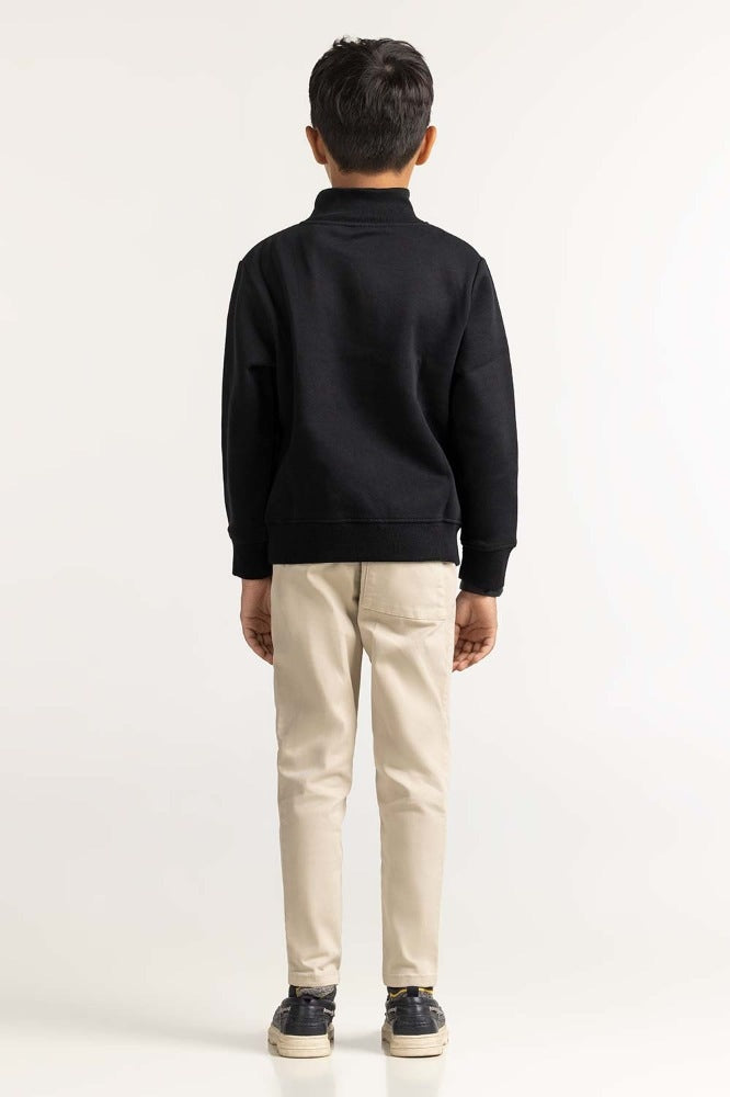 Black Printed Knitted Jacket 224-312-013