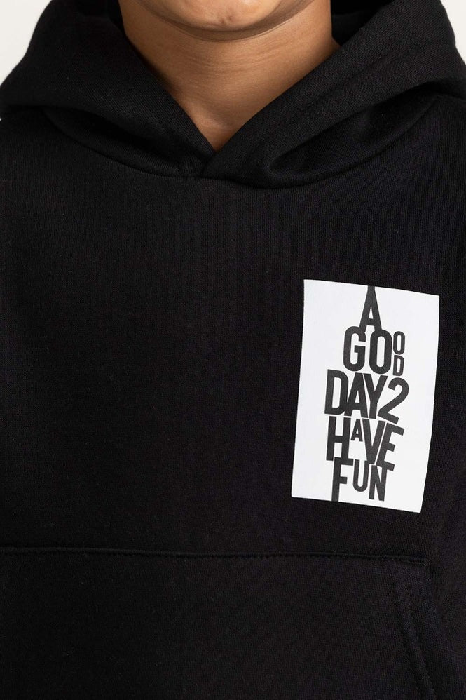 Black Printed Sweatshirt 224-312-018