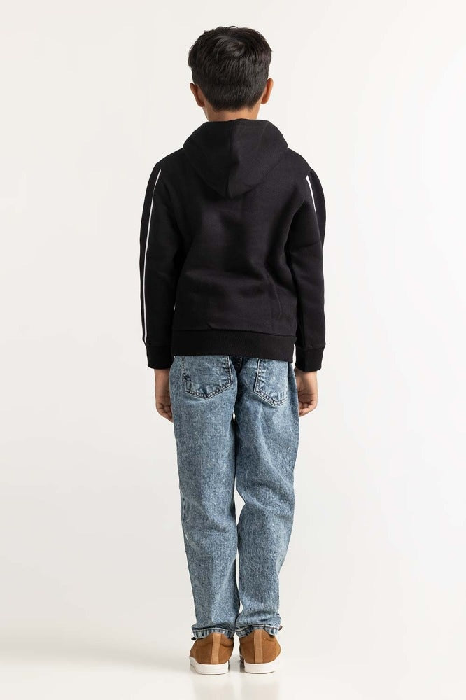 Black Printed Sweatshirt 224-312-018